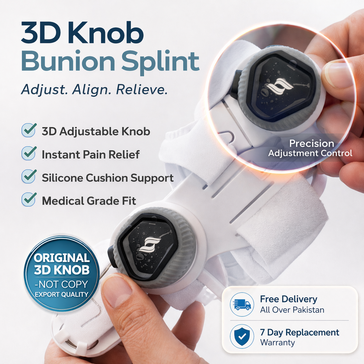 Bunion Splint with 3D Knob